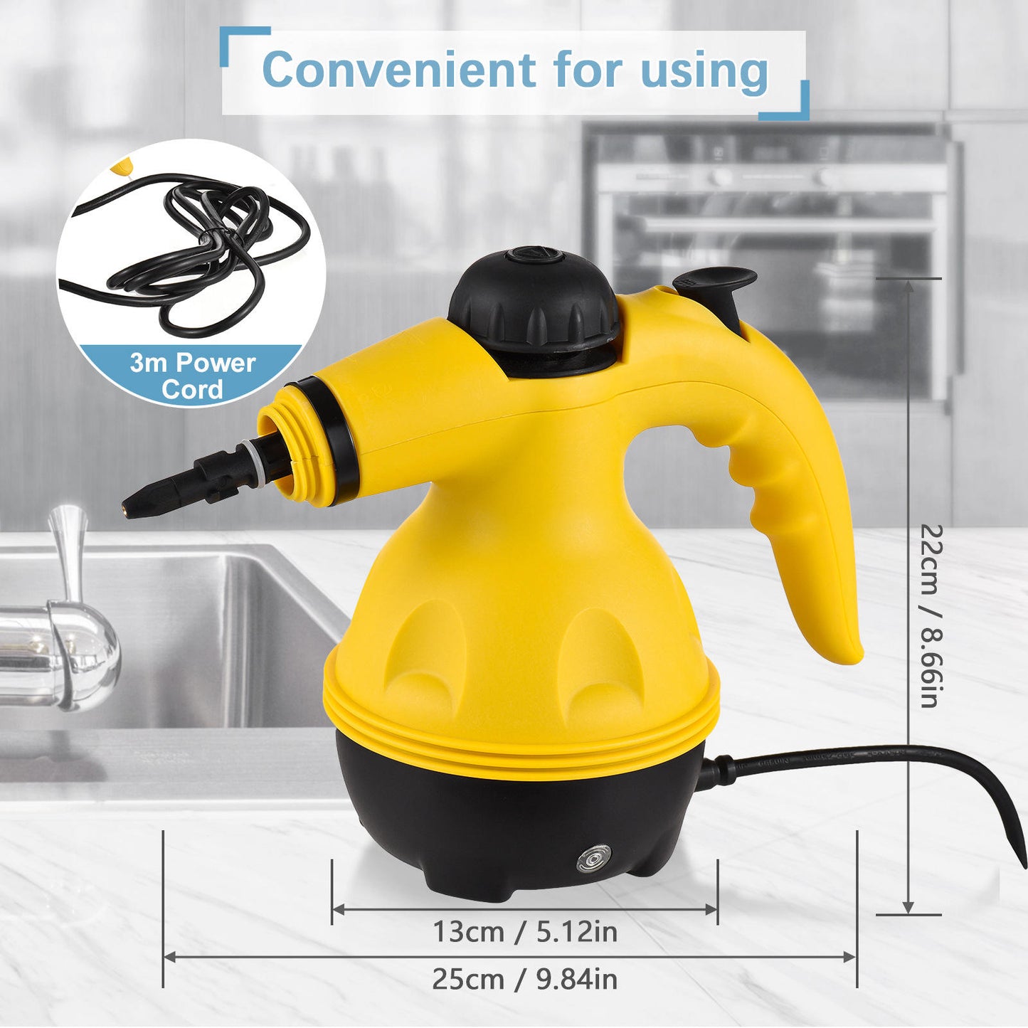 High Pressure Steam Cleaner, Portable Mini Steam Cleaner for Home Kitchen, Multifunctional High Temperature Pressure Steam Cleaner Machine with 9 Pcs Accessories for Kitchen, Car, Window