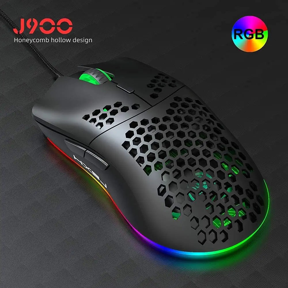 HXSJ J900 USB Wired Gaming Mouse RGB Gaming Mouse with Six Adjustable DPI Ergonomic Design