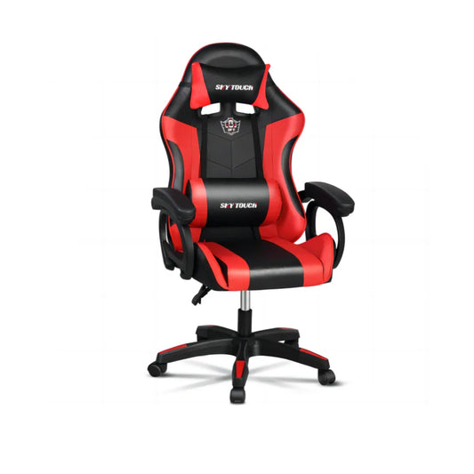 Gaming chair Adjustable Computer chair Pc office Pu Leather HighBack, Ergonomic Lumbar Support,Armrest  Pillow Red