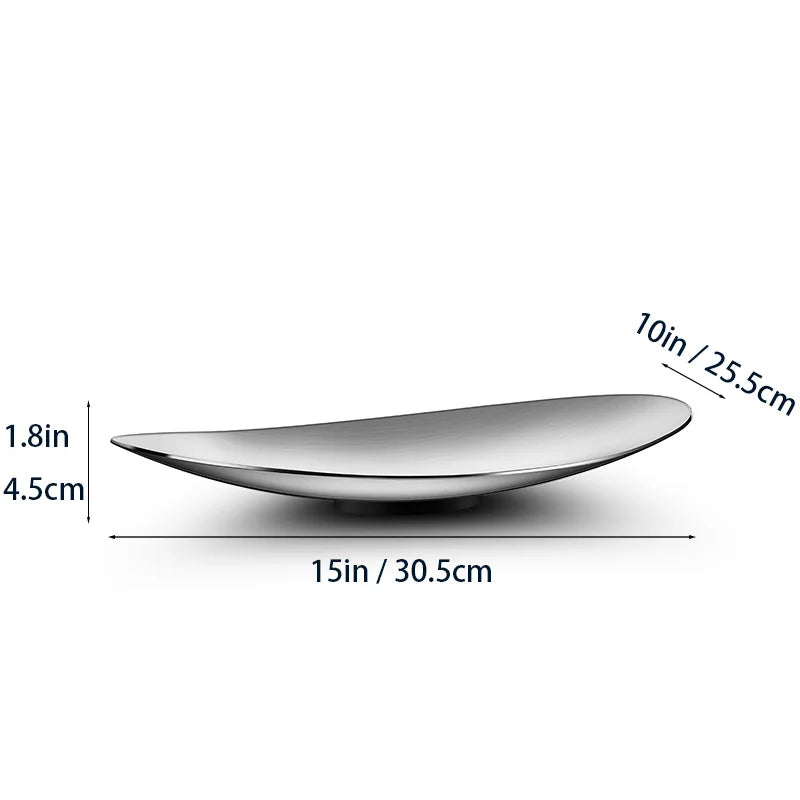 طبق فاكهة من الفولاذ المقاوم للصدأ، طبق حلوى مزخرف، صينية تقديم لتزيين الطاولة، ديكور منزلي على الطراز الاسكندنافي
