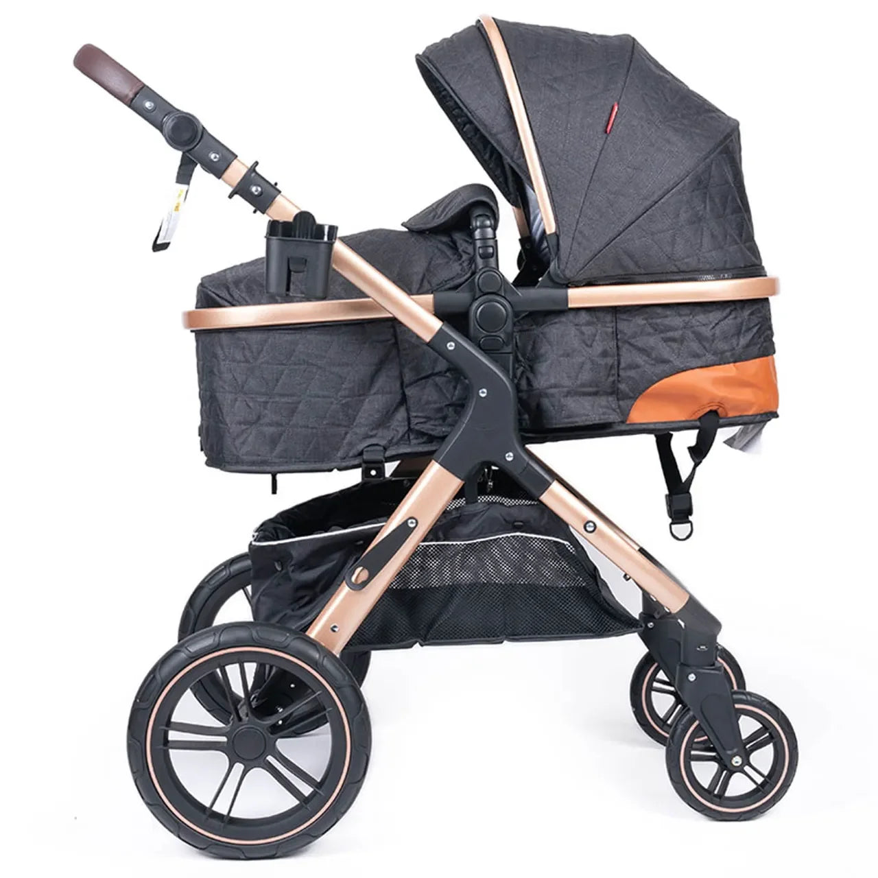 2 in1 Baby Stroller High Landscape Infant Stroller Reversible Stroller Adjustable Backrest & Canopy Pram for Newborn