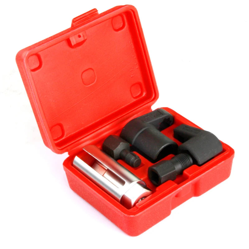 5pcs Oxygen Sensor Wrench Kit Thread Chaser Tool Fit for Auto O2 Socket Removal Install Offset Vacuum Sensor Socket