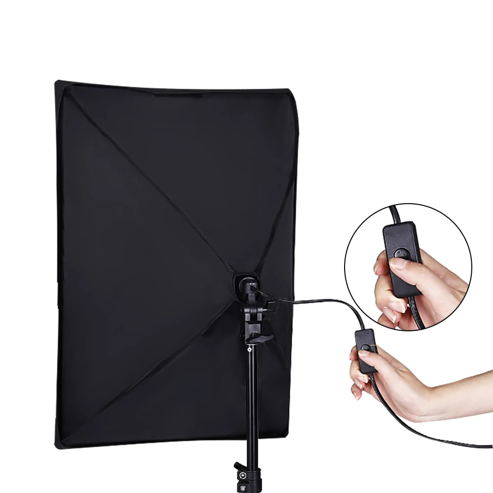 SH 50x70CM Photography Softbox Lighting Kits Professional Continuous Light System Equipment For Photo Studio