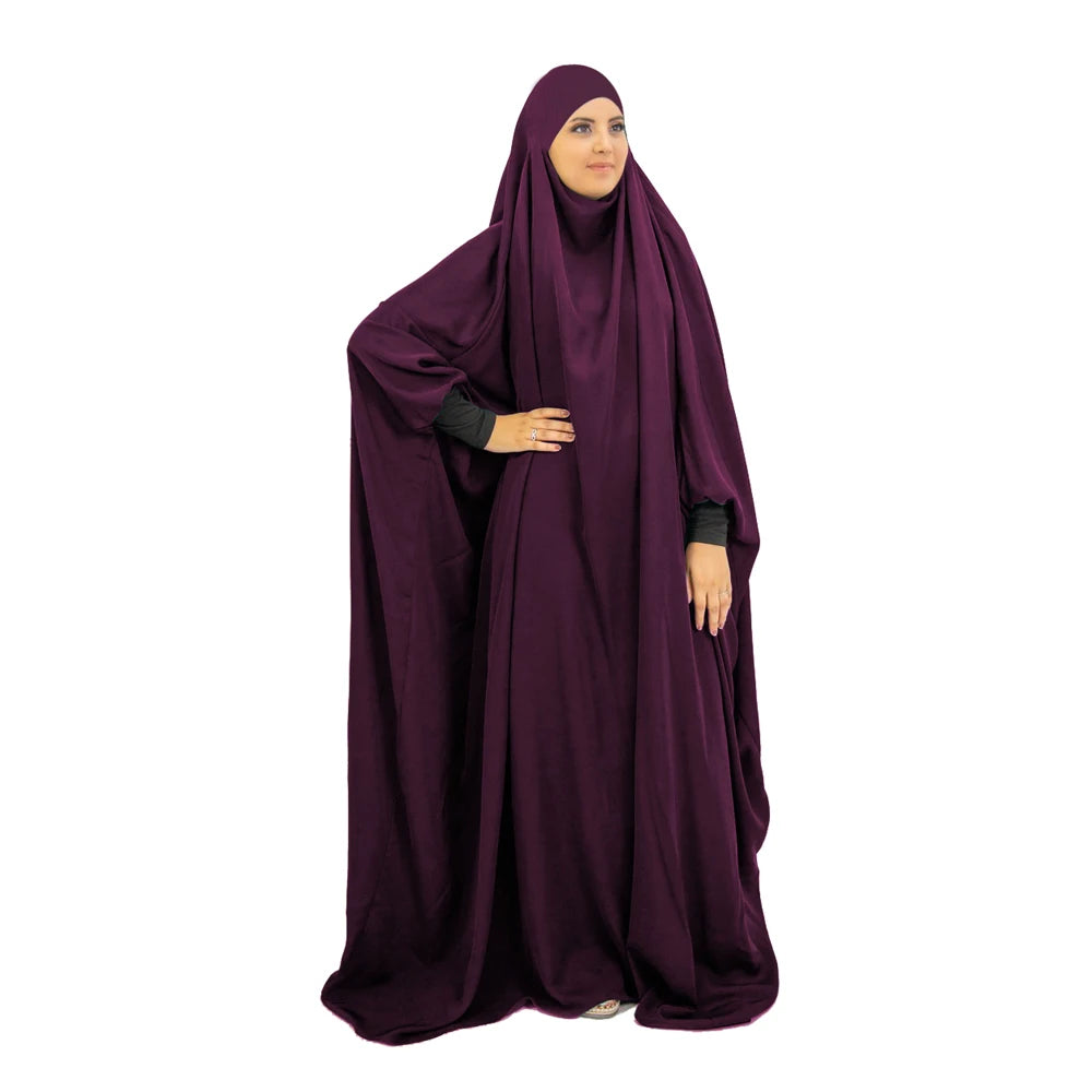 One Piece Prayer Outfit Muslim Women Prayer Garment Abaya Overhead Robe Hijab Dress Prayer Dress Scarf Hajj Islamic Clothes