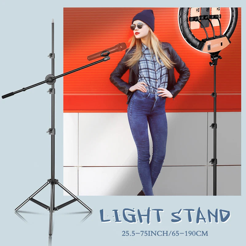 SH Photography Studio Adjustable 2M Light Stand Tripod 1/4 Screw Head For Camera Photo Lamp Bracket Holder Soft box Ring Light