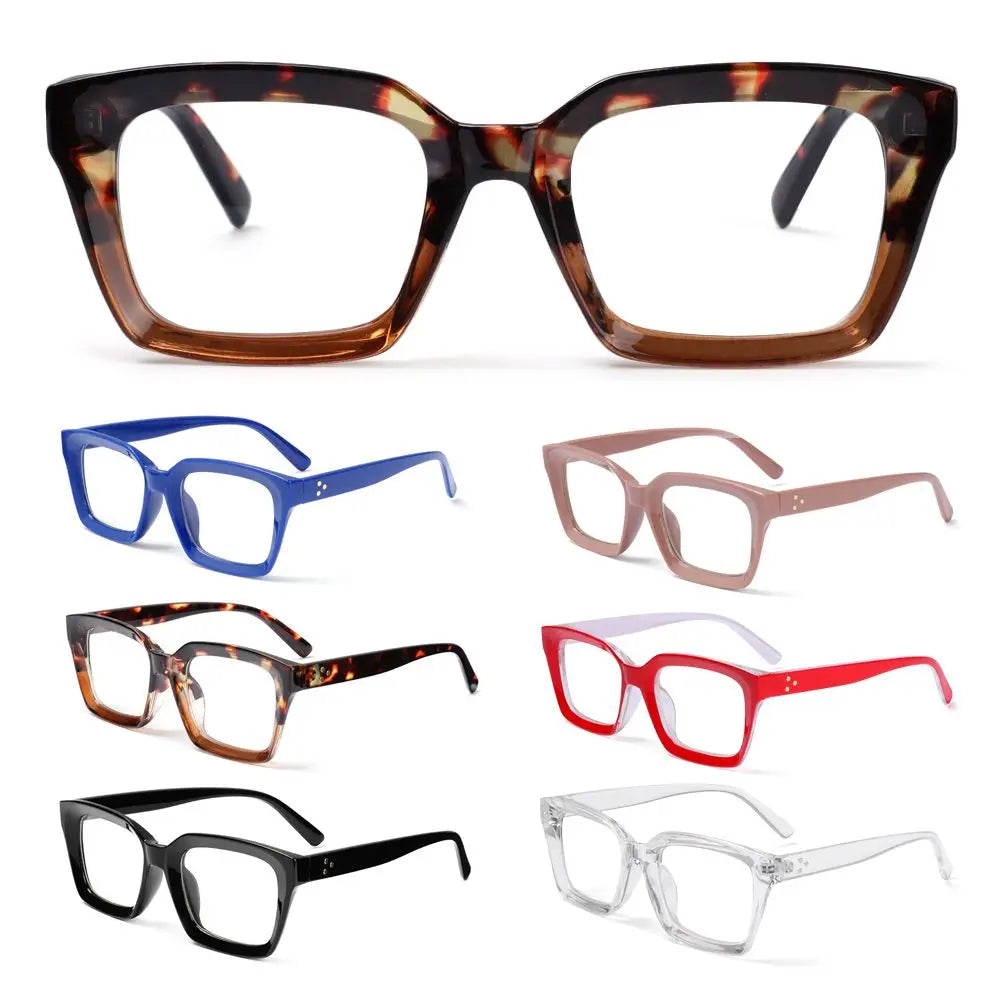 1 Pair Multi-color Oversized Square Reading Glasses Men Women Large Frame Fashion Presbyopia Eyeglasses Diopter 0~+3.0