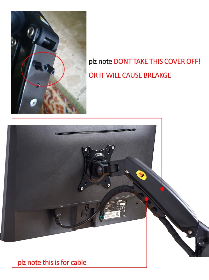 NEW NB F80 Desktop17-27" LCD LED Monitor Holder Arm Gas Spring Full Motion Gas Strut Flexi TV Mount Loading 2-9kgs