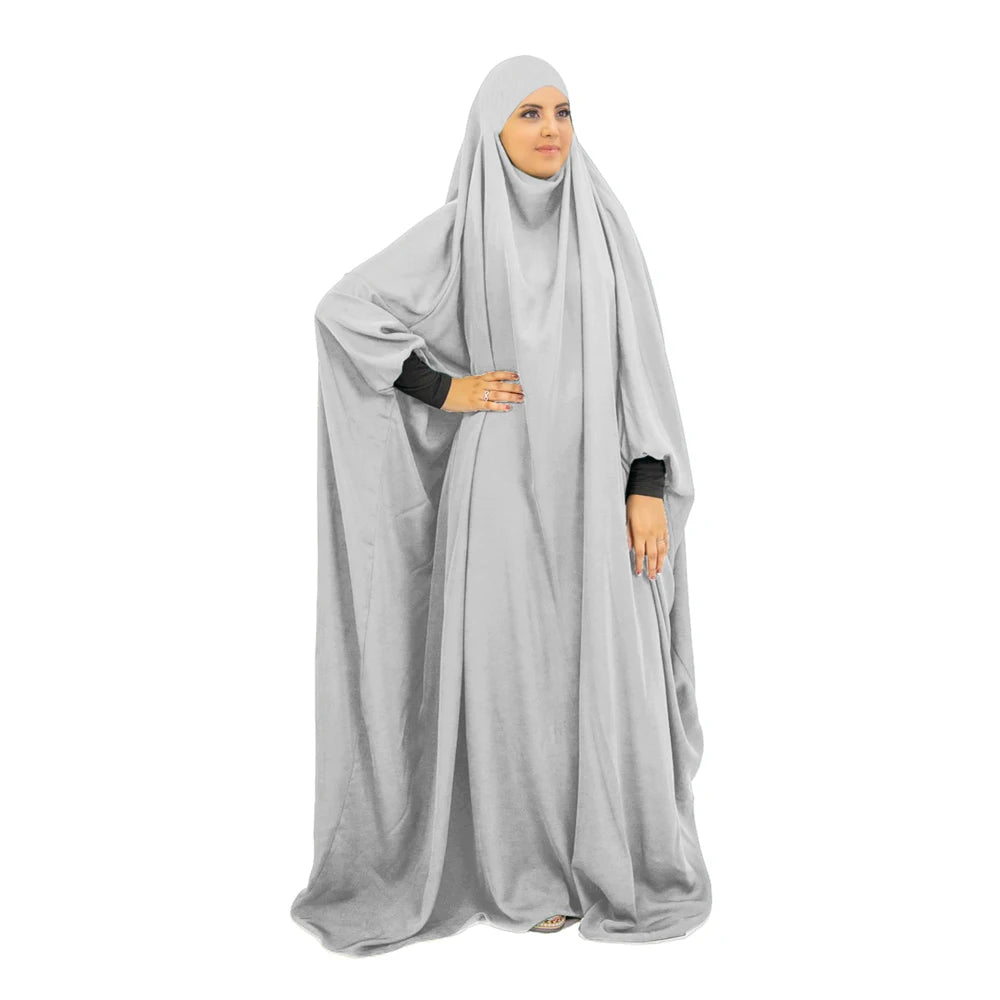 One Piece Prayer Outfit Muslim Women Prayer Garment Abaya Overhead Robe Hijab Dress Prayer Dress Scarf Hajj Islamic Clothes