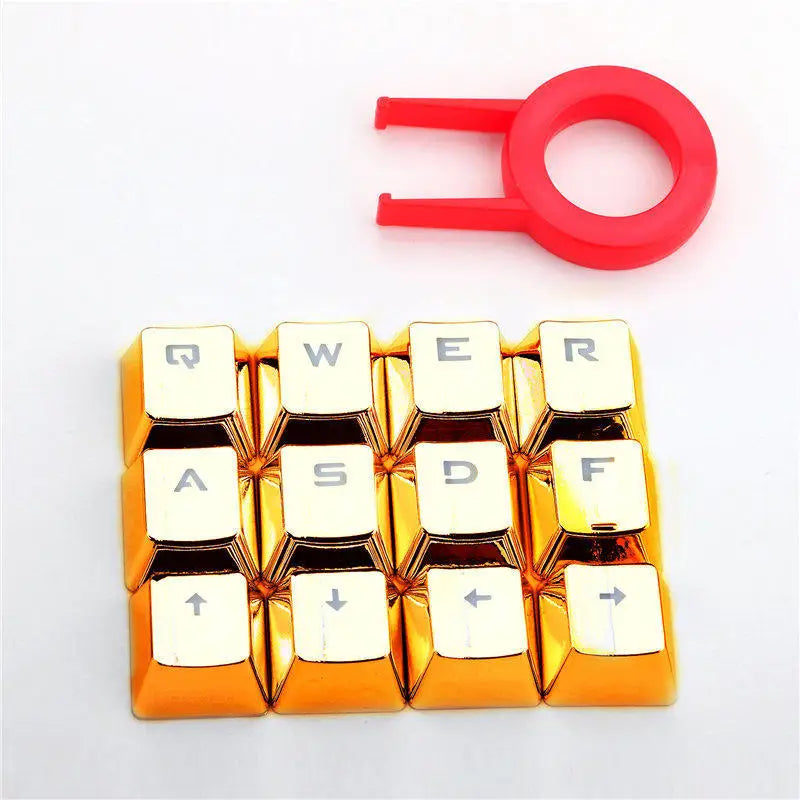 Redragon 12 Keys PBT Double Shot Injection Metal Electriced Backlight Red Color Keycaps for Mechanical Switch Keyboards