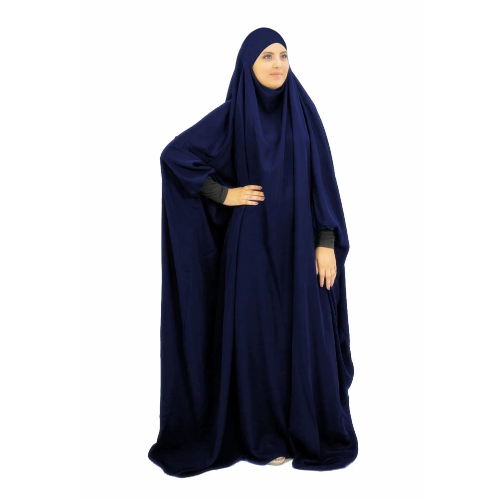 One Piece Prayer Outfit Muslim Women Prayer Garment Abaya Overhead Robe Hijab Dress Prayer Dress Scarf Hajj Islamic Clothes