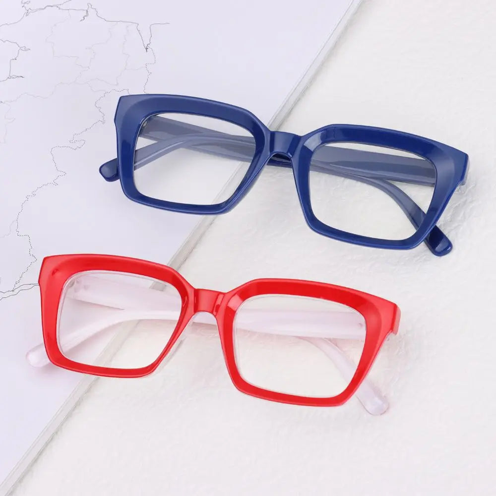 1 Pair Multi-color Oversized Square Reading Glasses Men Women Large Frame Fashion Presbyopia Eyeglasses Diopter 0~+3.0