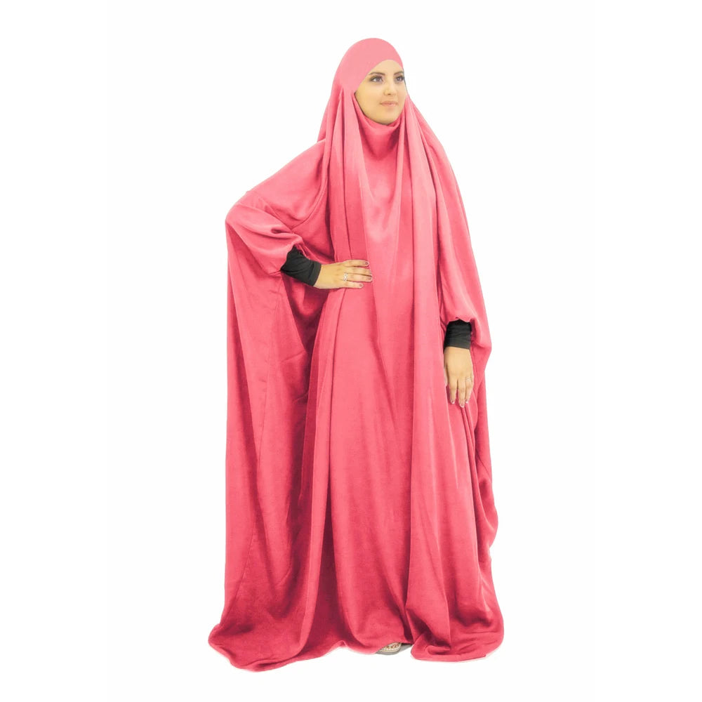 One Piece Prayer Outfit Muslim Women Prayer Garment Abaya Overhead Robe Hijab Dress Prayer Dress Scarf Hajj Islamic Clothes