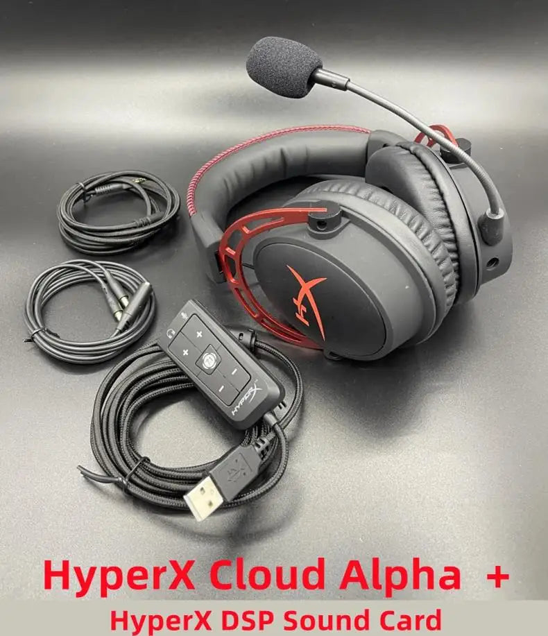 Used Original  HyperX Cloud Alpha Limited Edition E-sports Gaming Headset With a microphone Headphones For PC PS4 Xbox Mobile