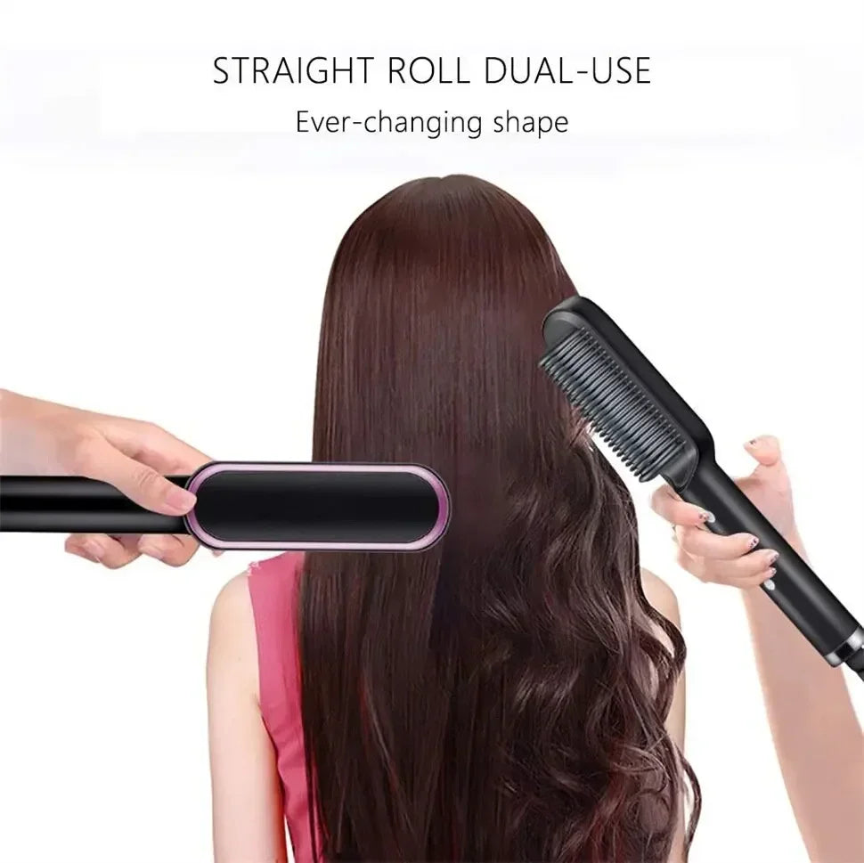 Professional Negative Ion Hair Straightener Hair Straightener 3In1 Professional Quick Heated Electric Hot Comb Hair Straightener