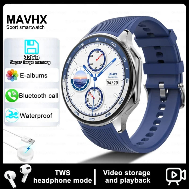 For Huawei Xiaomi New 32G RAM Memory Smart Watch Men 1.43 inch Local Heart Rate Bluetooth Call AMOLED 466*466 HD SmartWatch Man