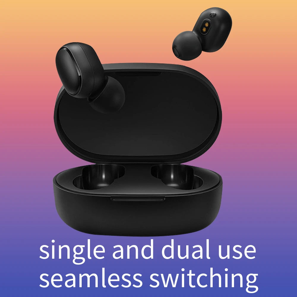 سماعات أذن Xiaomi Redmi Buds Essential Global Bluetooth مع ميكروفون، سماعات رأس لاسلكية كلاسيكية مع تحكم باللمس