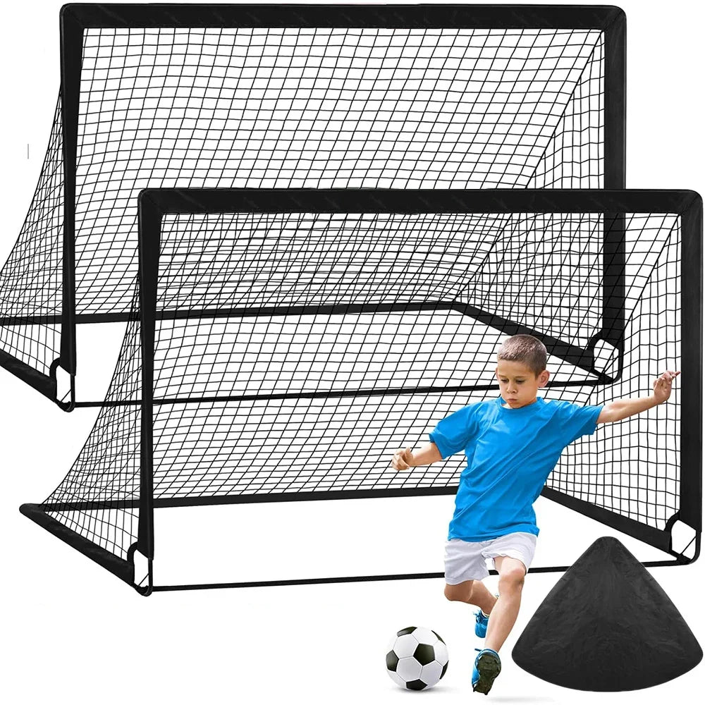 Soccer Goals for Backyard Set 2pcs Portable Training Football Net Indoor and Outdoor Children’s Football Match Door Frame Goal