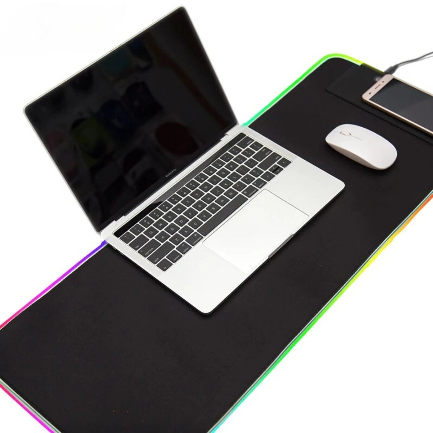 1 Pcs Large Gaming Mouse Pad Light Modes Touch Control Extended Soft Computer Keyboard Mat Non-Slip Rubber Base Mouse pad xl B