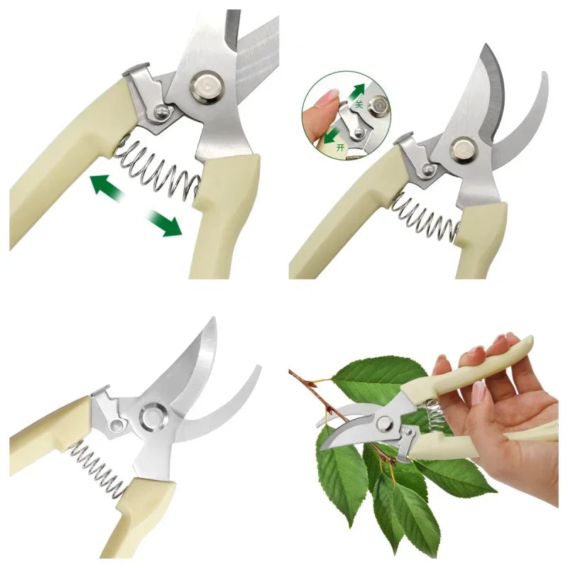 Stainless Steel Garden Pruner Scissors Pruning Tree Fruit Graft Planting Branch Garden Branch Cutting Sharp Garden Tools