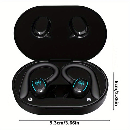 TWS Earhook Earbuds, True Wireless Stereo Earphones, Sport Headset, In Ear Headphones With LED Charging Case