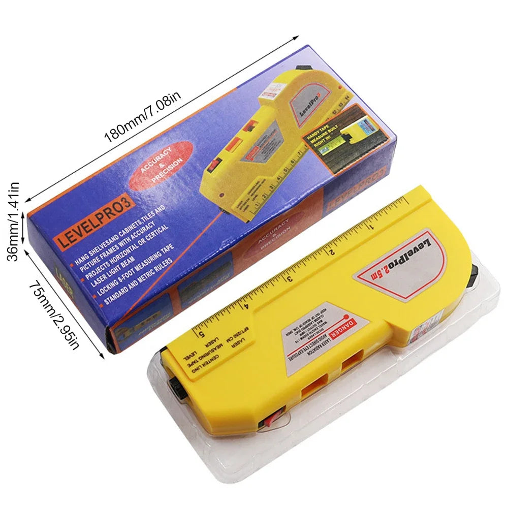 Multipurpose Level Laser Horizon Vertical Measure Tape Horizontal Ruler 4 in 1 Infrared Laser Level Cross Line laser tape Pool