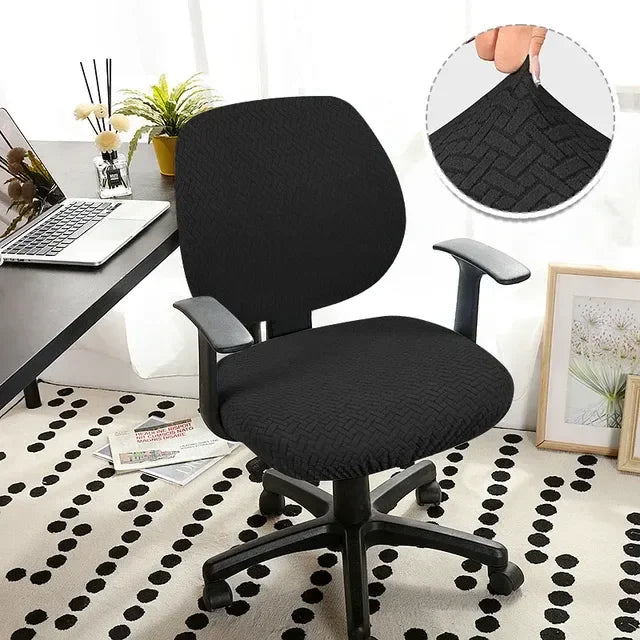 Luxurious Jacquard Stretch Slipcover for Office Chair - Elevate Your Workspace with Opulent, High-Quality Design. Experience Ult