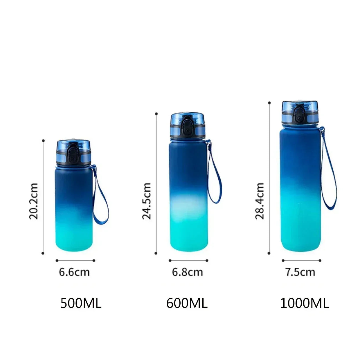 1 Liter Sports Water Bottle Large Capacity Men Women Summer Portable Plastic Bottle for Outdoor Travel Fitness Drinkware Mug cup