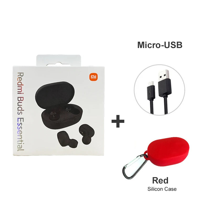 سماعات أذن Xiaomi Redmi Buds Essential Global Bluetooth مع ميكروفون، سماعات رأس لاسلكية كلاسيكية مع تحكم باللمس