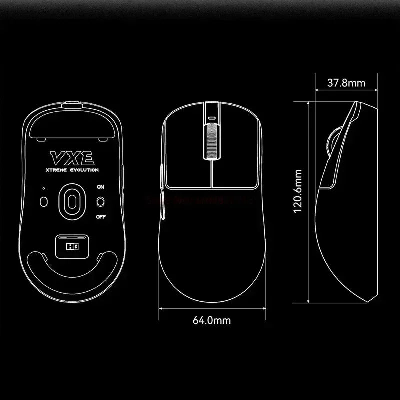 Vgn Vxe Dragonfly R1 ProMax Gaming Mouse Bluetooth Mouse Rechargeable Gamer Paw3395 Lightweight Ergonomic Wireless Mouse Esport