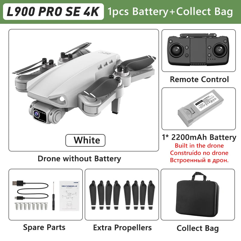 طائرة LYZRC L900 PRO GPS بدون طيار 4K احترافية عالية الدقة بكاميرا مزدوجة 5G WIFI محرك بدون فرشاة FPV طائرة رباعية المراوح قابلة للطي للتصوير الجوي