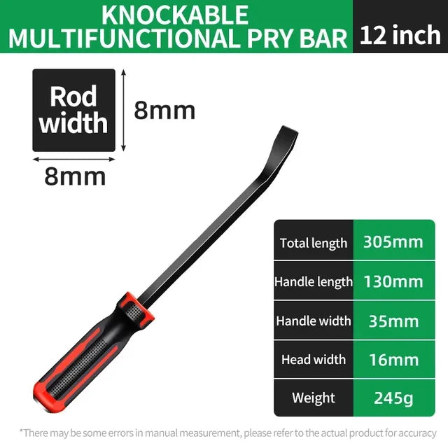 Multi- Long Pry  8 12 18  Inch Tire Heavy Duty Crowbar Strike  Nail Puller Car Repair CV-R Removal Hand Tools Bolt action pen