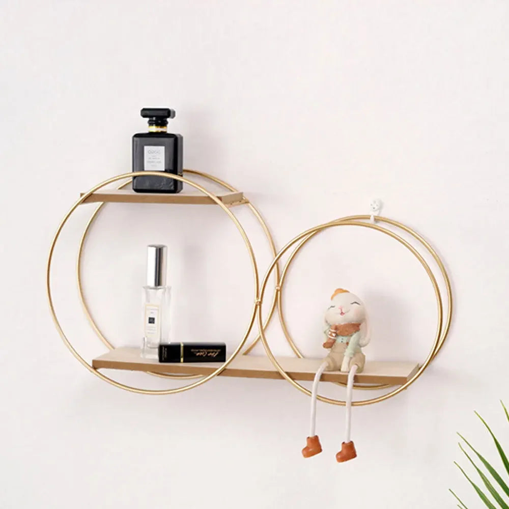 Room Rack Decoration Wall Circular Hanging Home Decor Shelves Candle Holder Aesthetic And Supports Wooden Teen Living Floating