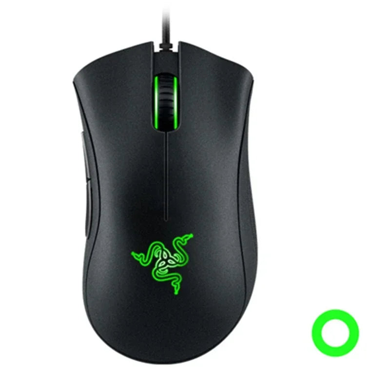 ماوس الألعاب السلكي الأصلي Razer DeathAdder Essential بدقة 6400 نقطة في البوصة ومستشعر بصري و5 أزرار مستقلة لأجهزة الكمبيوتر المحمولة واللاعبين