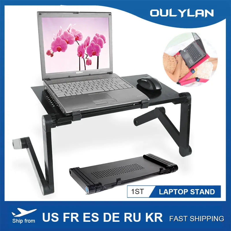 Adjustable Folding Laptop Stand Aluminum Alloy Multifunctional Notebook Computer Lapdesk For TV Bed Sofa PC Table Desk Stand