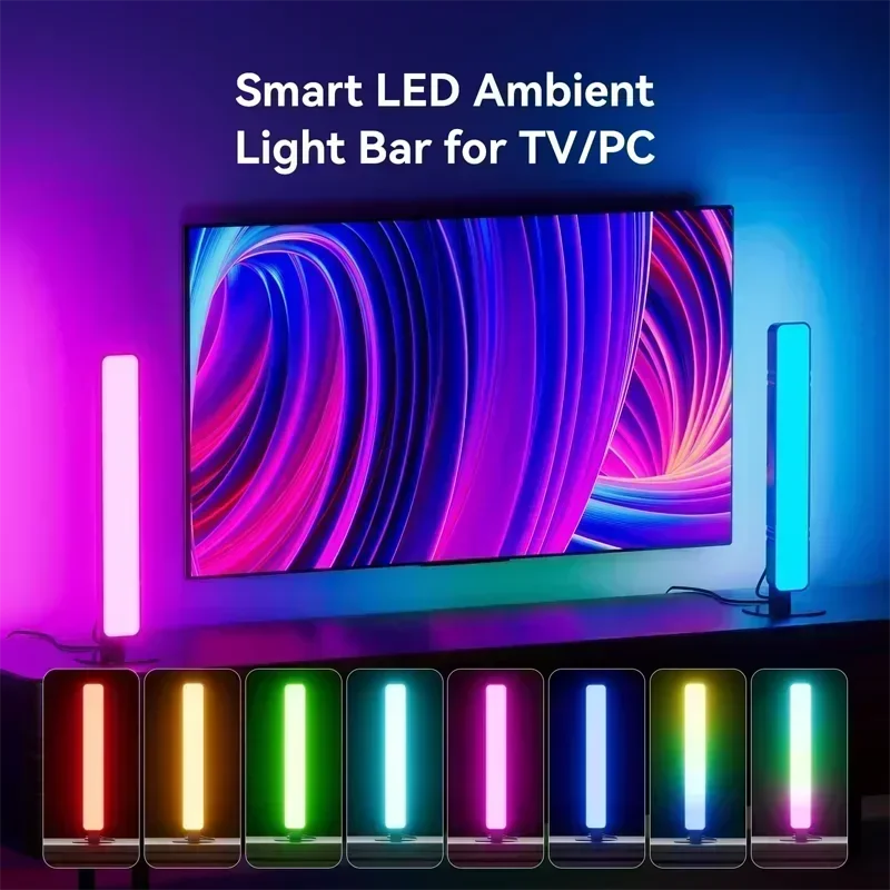 مصباح ليلي من Xiaomi RGB Pickup مزود بإضاءة إيقاعية موسيقية للألعاب ومنفذ USB ومصباح طاولة LED وجهاز تحكم عن بعد وديكور للألعاب وهدية للأطفال