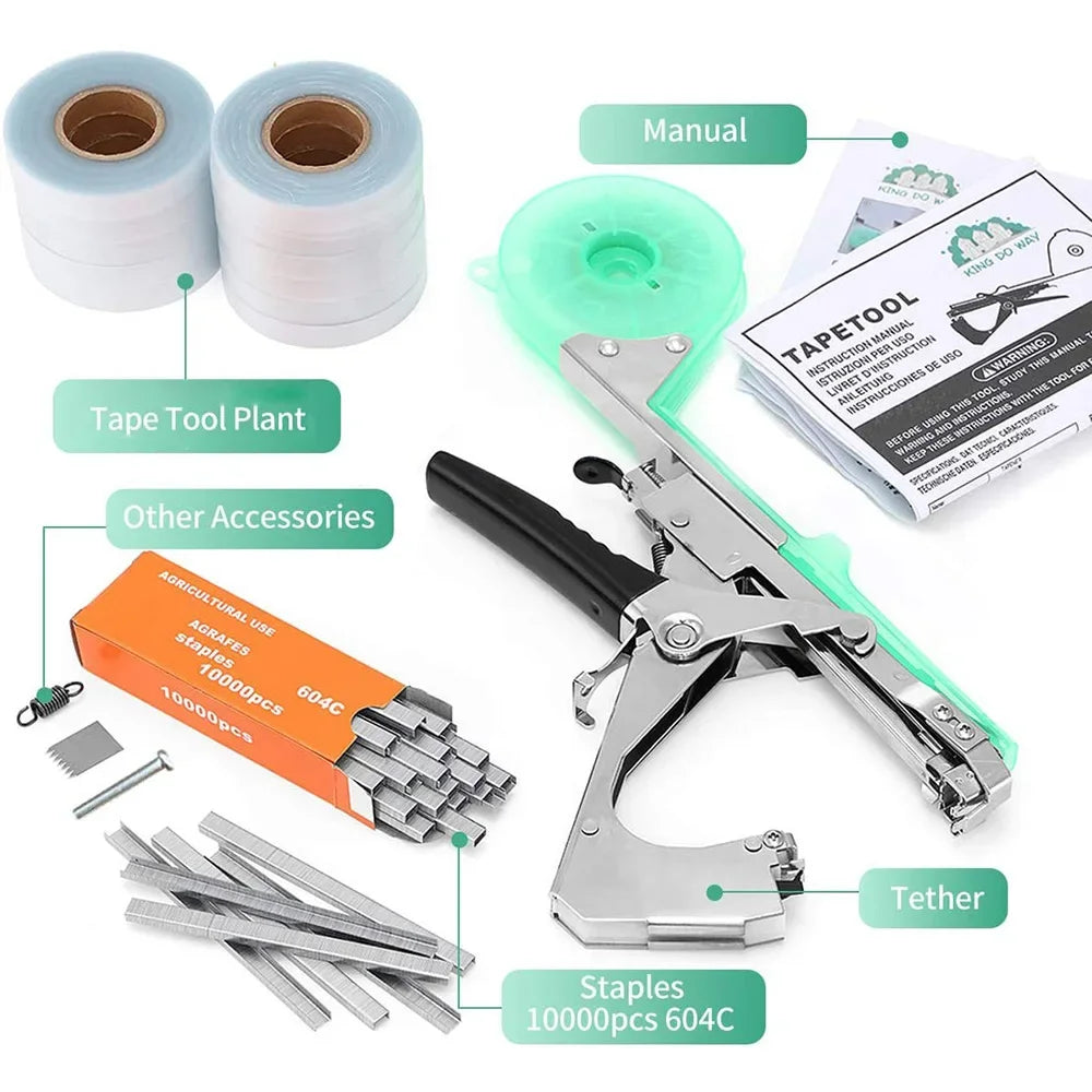 Drtools Garter Plants Tying Machine Plant Branch Hand Tying Binding Machine Minced Vegetable Tapetool Tapener Tapes Garden Tools