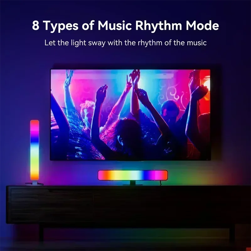 مصباح ليلي من Xiaomi RGB Pickup مزود بإضاءة إيقاعية موسيقية للألعاب ومنفذ USB ومصباح طاولة LED وجهاز تحكم عن بعد وديكور للألعاب وهدية للأطفال