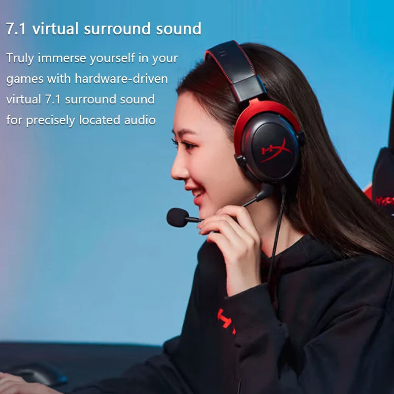 HyperX Cloud II Gaming Headset Hi-Fi 7.1 Surround Sound/Detachable Mic/USB Sound Card For PC PS Cloud 2 Wired Gaming Headphone