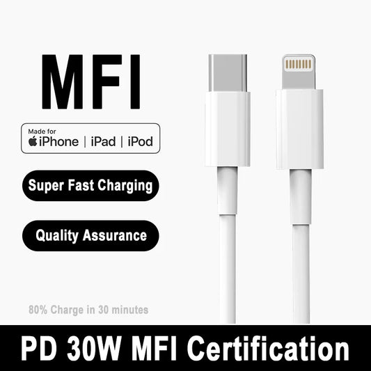 PD 30W For Apple iPhone Type C to Lightning Fast Charging Cable For iPhone 14 13 12 11 Pro Max X 8 7 6 Plus SE Phone Accessories