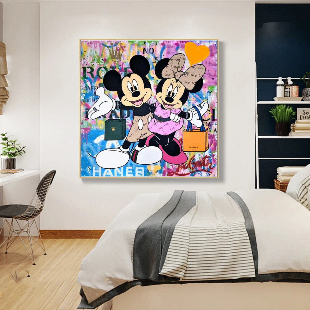 Donald Duck Graffiti Art Canvas Paintings on the Wall Art Posters and Prints  Fashion Luxury Street Art Picture Home Decoration