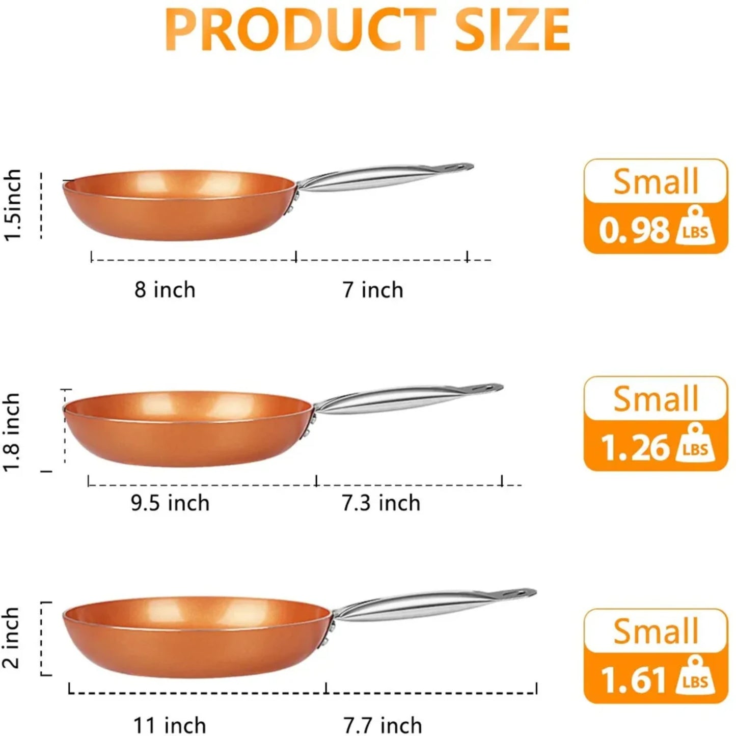 Non-Stick Copper Cooking Pans: Versatile and Durable Option for Effortless Frying on Gas and Induction Cooktops - Ideal for Ever