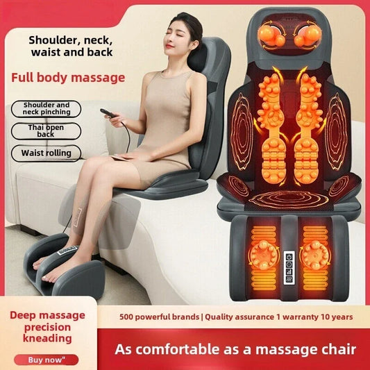 5 in 1 Folding Chair Type Massager Massage Chair Power Full Body Massager Neck Shoulder Rolling Pad Waist Back Cervical Spine Cu