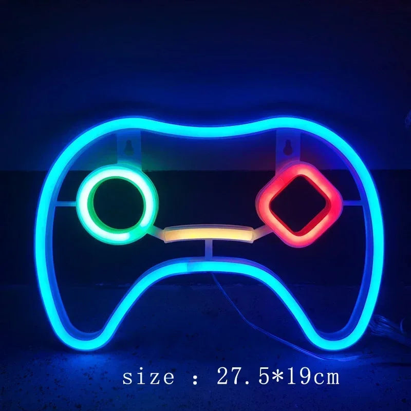 Neon Signs  Bedroom Wall Decor USB Powered     Game Room Living Room Teen Gamer Room Decoration Licence plate Emo room decor Pug