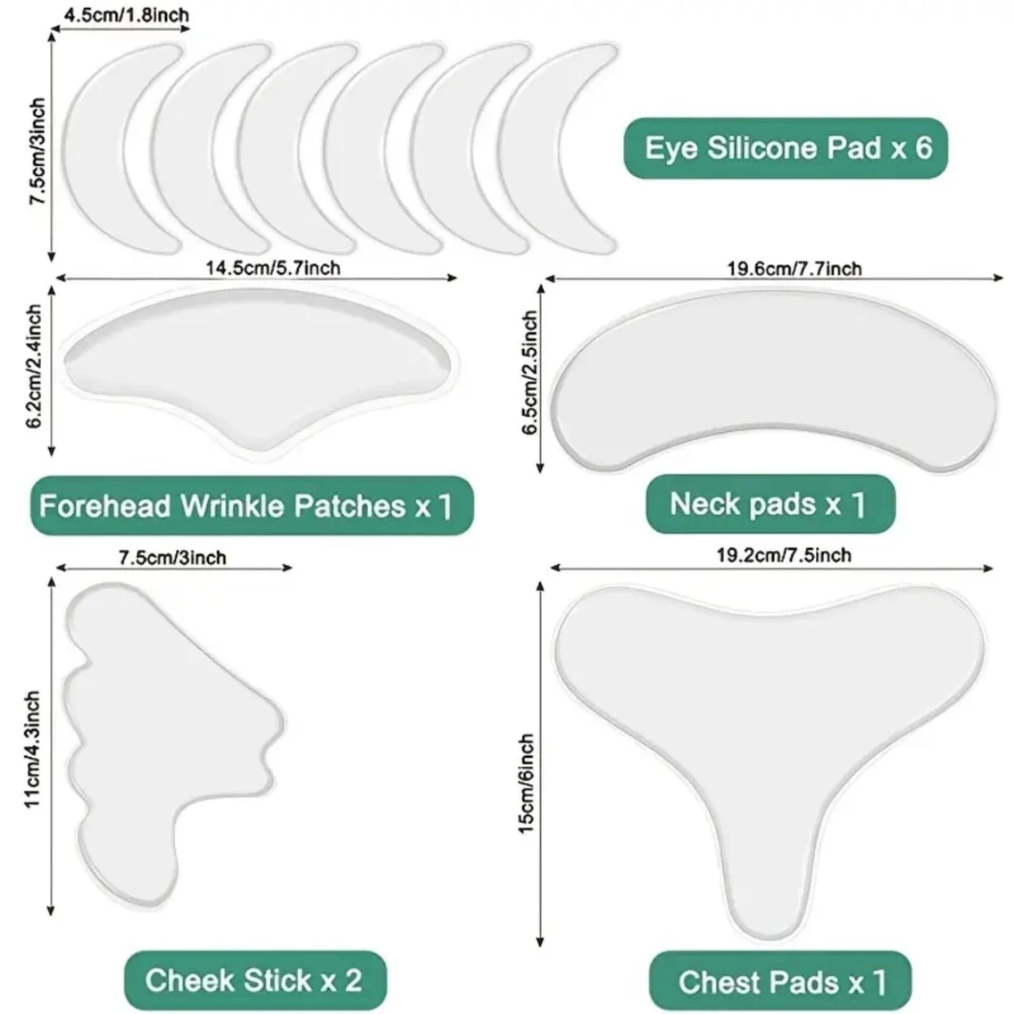 Advanced Anti-Ageing Wrinkle Smoothing Silicone Pad Treatment - Powerful 11pcs Kkylin Patches for Chest and Face - Large Size 8.