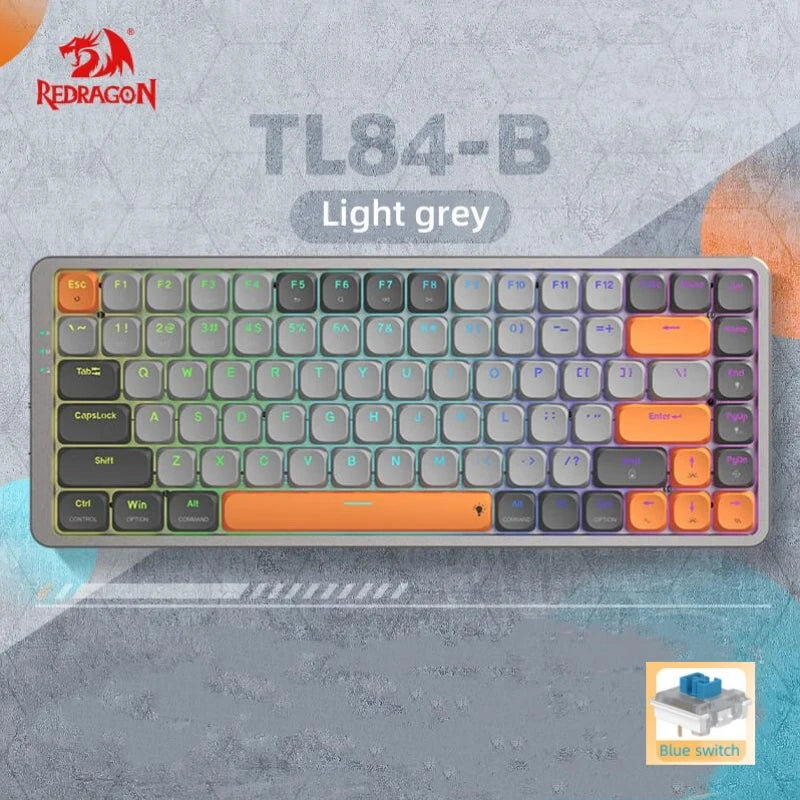 Redragon Ultra Thin Wired Mechanical Keyboard Slim Compact 84 Keys Gaming Keyboard W/Low Profile Linear Red Blue Switches