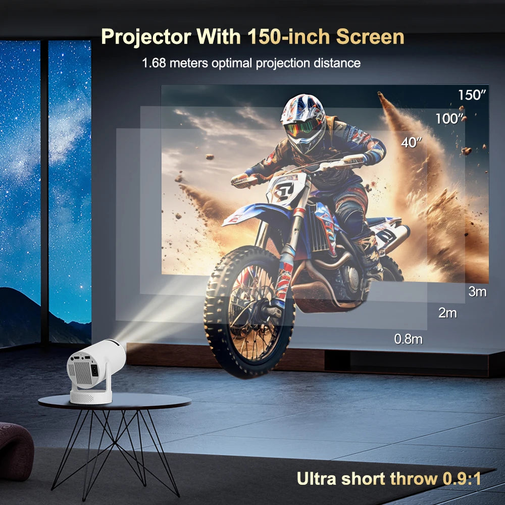 جهاز عرض HY300 Pro HIFI Speaker Projector يعمل بنظام Android 11 Dual Wifi6 280ANSI Allwinner H713 BT5.0 بدقة 1280*720P 4K وجهاز عرض صوت فيلم متطور