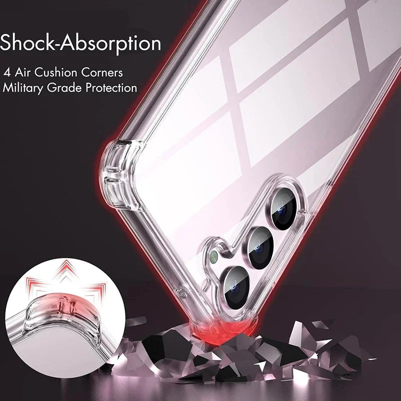 Hybrid Shockproof Case For Samsung Galaxy S25 S24 S23 S21 FE S22 Plus Ultra Clear Hard Case For Samsung A54 A34 A04S A53 A33