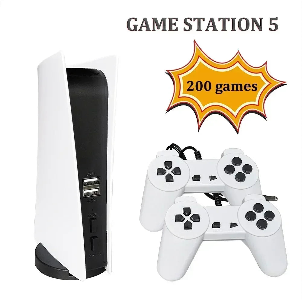 وحدة تحكم ألعاب الفيديو السلكية Game Station 5 USB مع 200 لعبة كلاسيكية 8 بت GS5 TV Consola مشغل ألعاب محمول قديم بمخرج AV