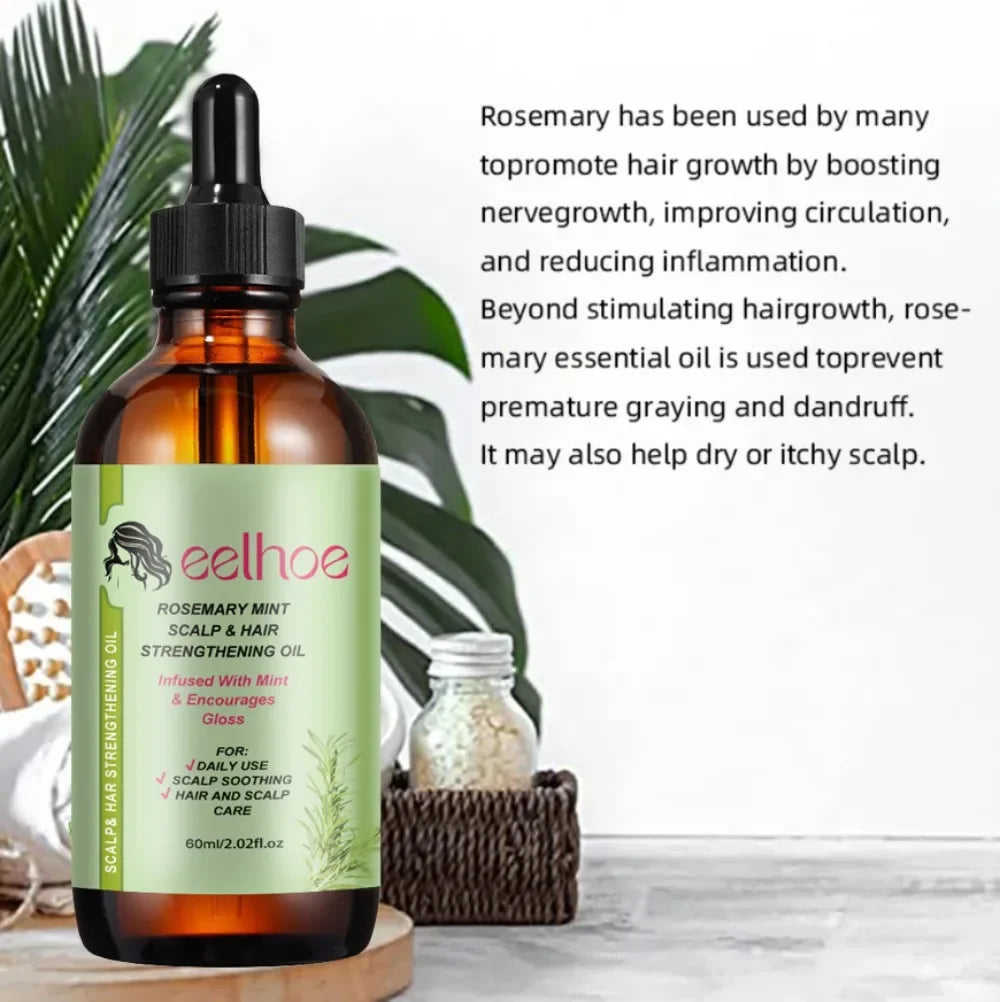 Hair Growth Essential Oil Rosemary Mint Hair Strengthening Oil Nourishing Treatment for Ends and Dry Organics Hair