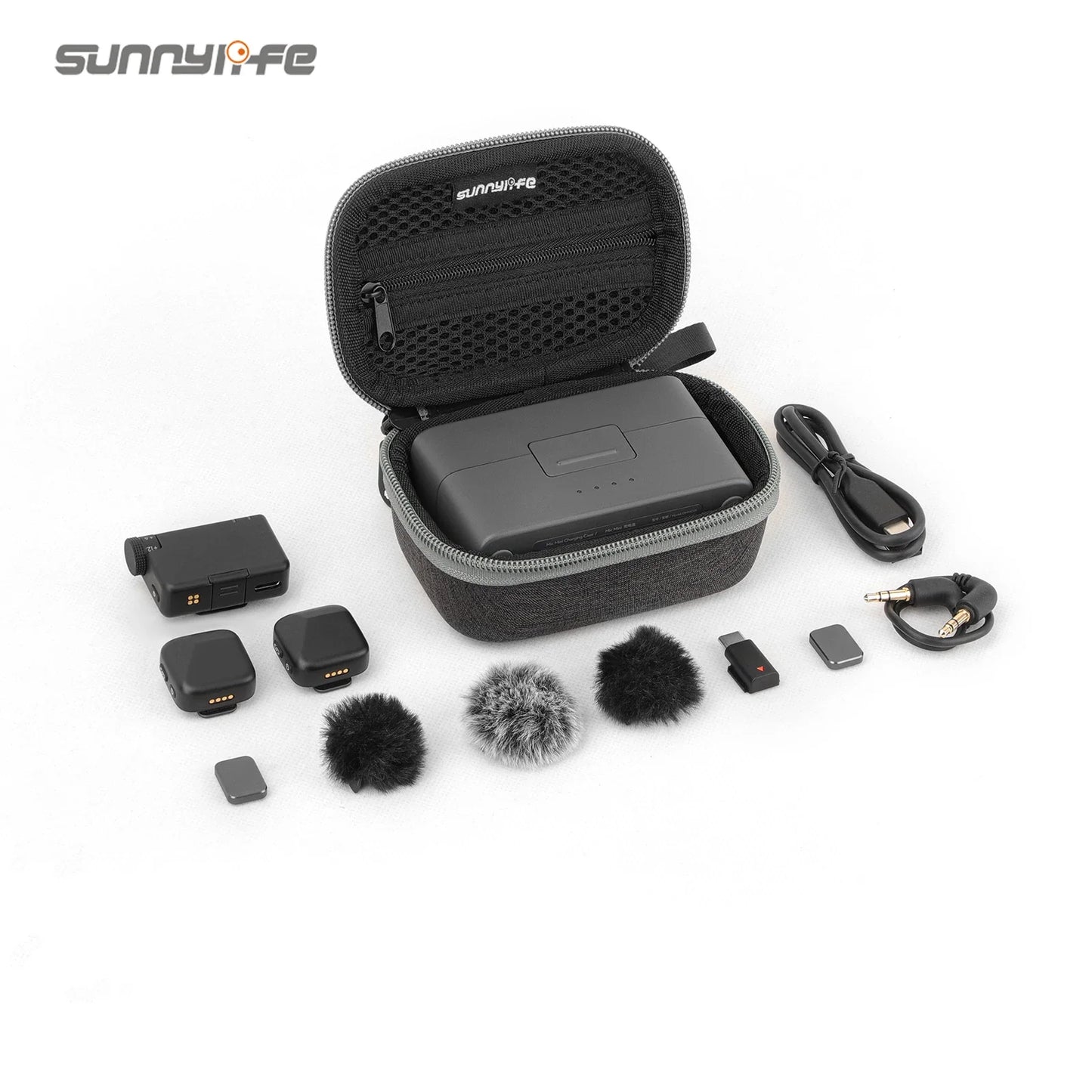 حقيبة تخزين Sunnylife لميكروفون DJI Mic Mini اللاسلكي المحمول وصندوق الحماية المضاد للسقوط ومقاوم للتآكل